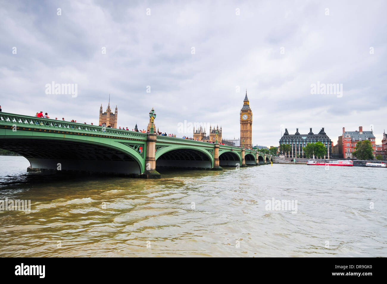Big Ben and Westminster Bridge Stock Photo
