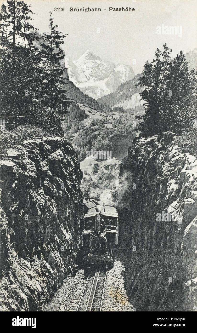 Narrow Gauge Swiss Railway -1905 Stock Photo