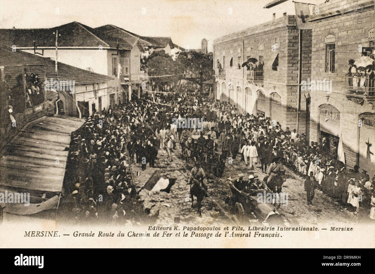 Procession of the French Admiral - Mersin Stock Photo