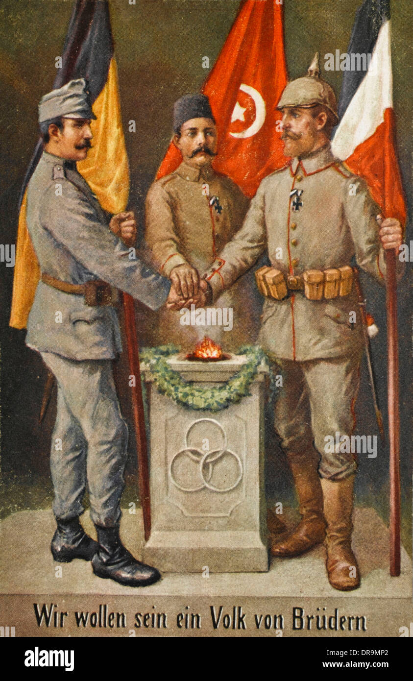 The Central Powers - Patriotic Postcard Stock Photo