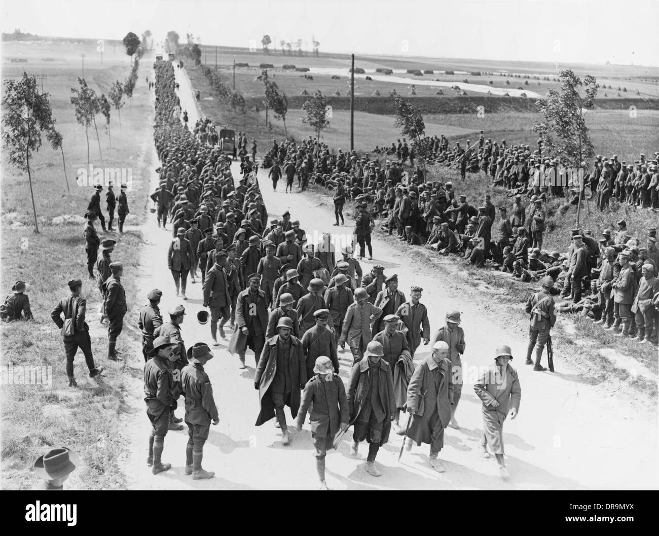 German prisoners near Amiens, France, WW1 Stock Photo