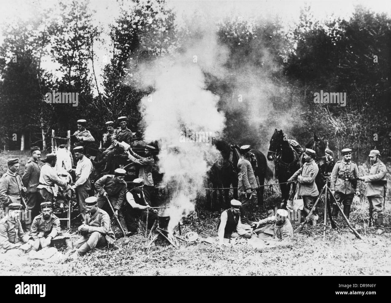 German troop encampment 1914 Stock Photo