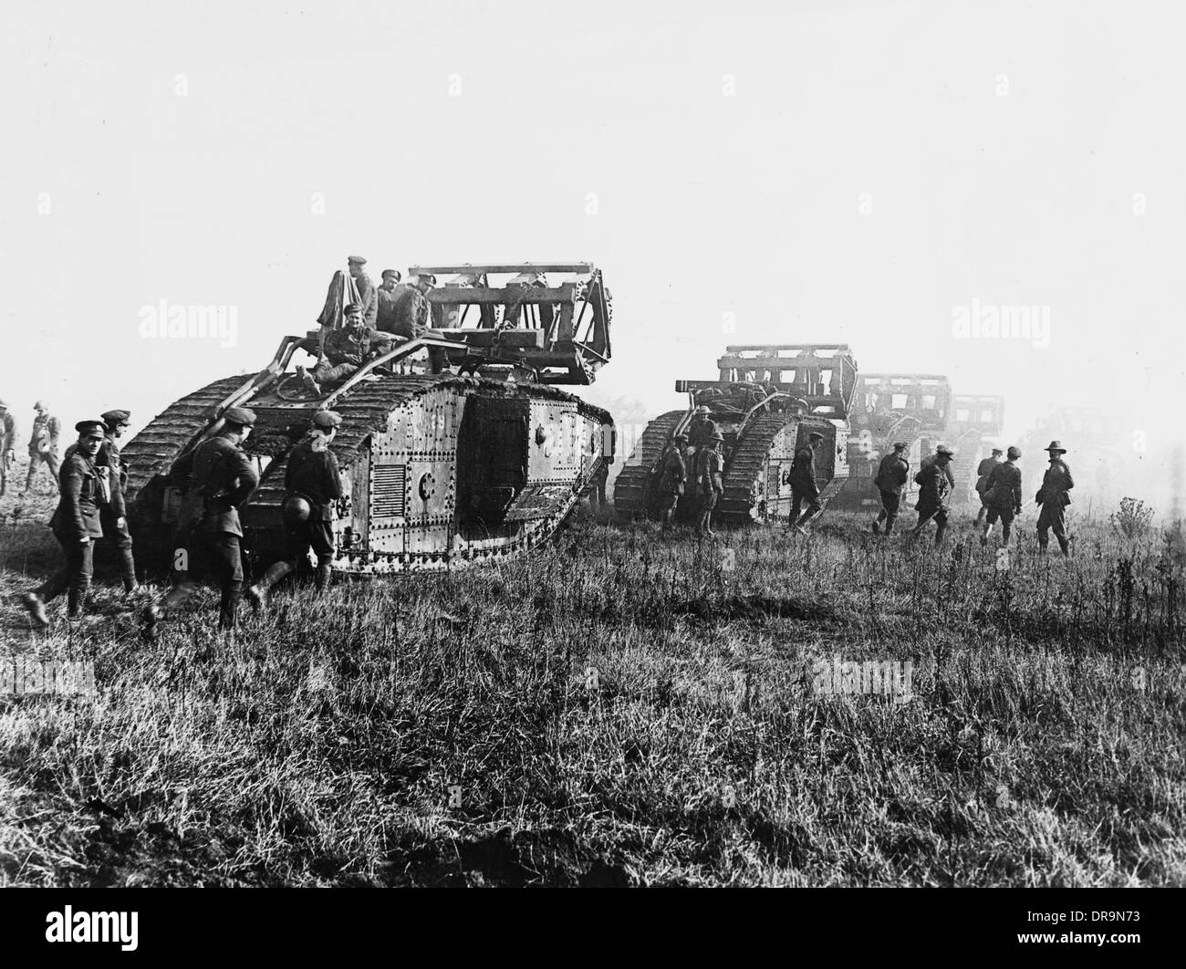 WW1 October 1918 disabled UK Mark V tank Battle St Quentin Canal WW1 October 1918 disabled UK Mark V tank Battle St Quentin Canal