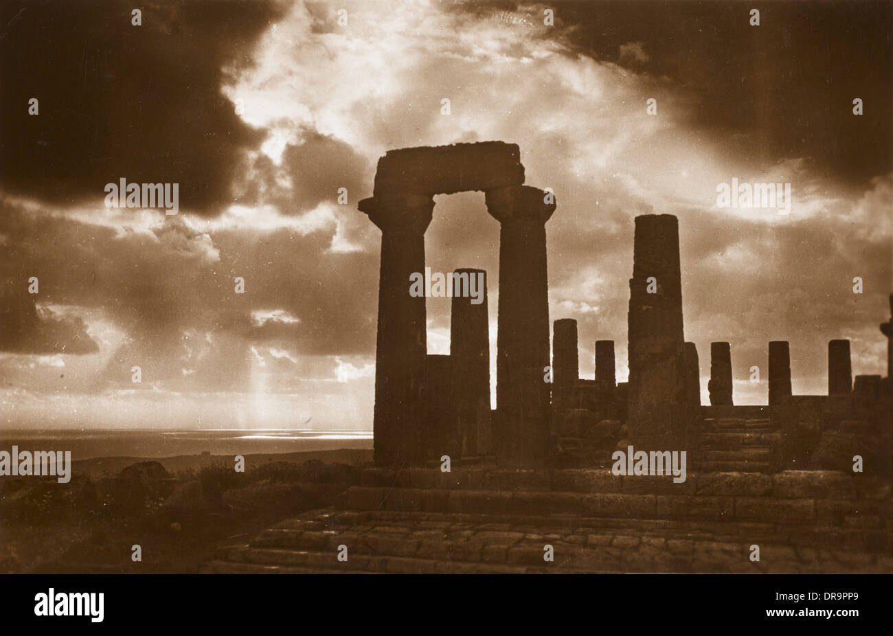Temple of Juno - Sunset Stock Photo