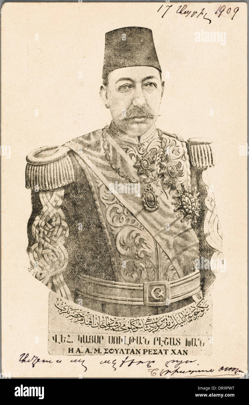 Sultan Mehmed V Reshad of Turkey - Investiture Card Stock Photo