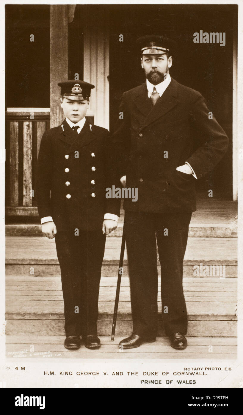 George V and Edward, Prince of Wales Stock Photo