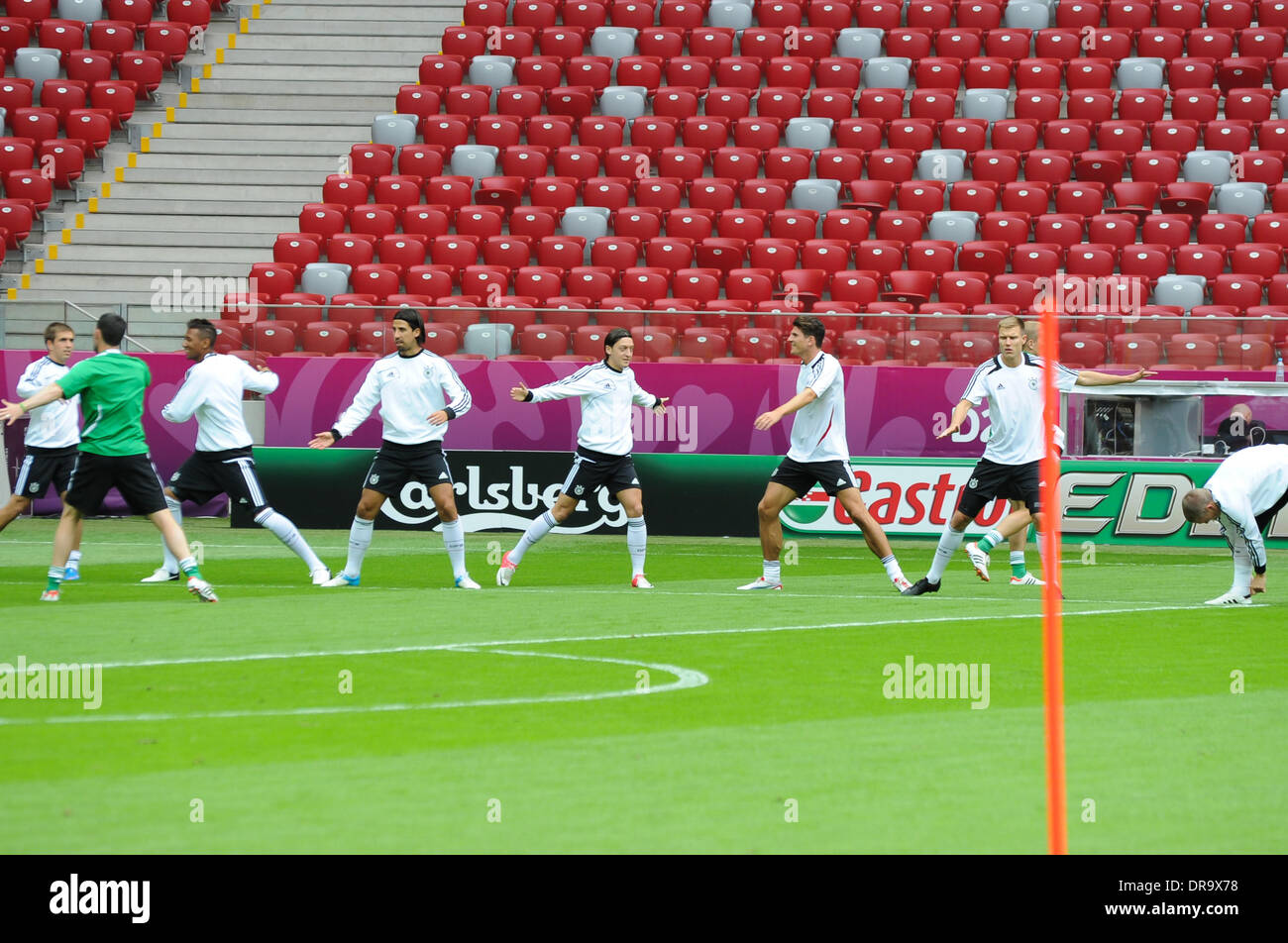 German football team training for their Euro 2012 semi final game against Italy on Thursday (28th Aug) Warsaw, Poland - 27.06.12 Stock Photo