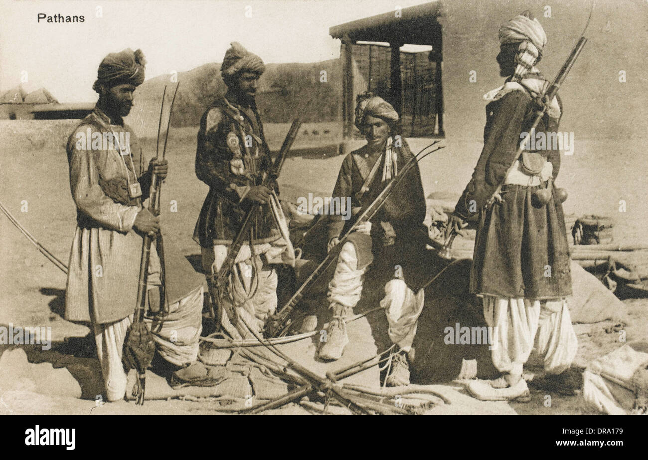 A group of Pashtun men with rifles Stock Photo