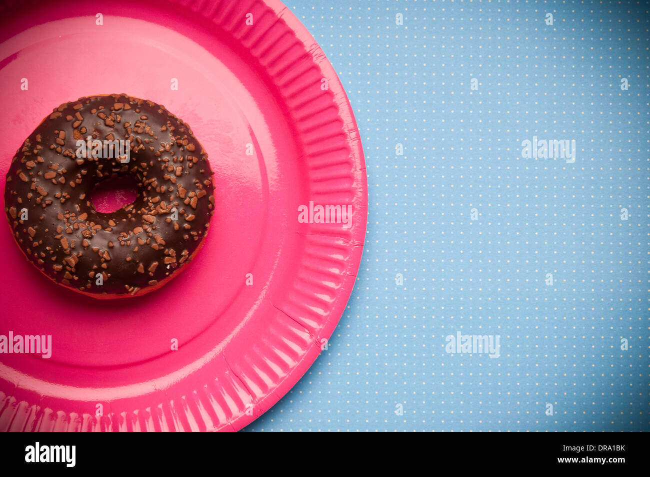 a doughnut with chocolate frosting Stock Photo