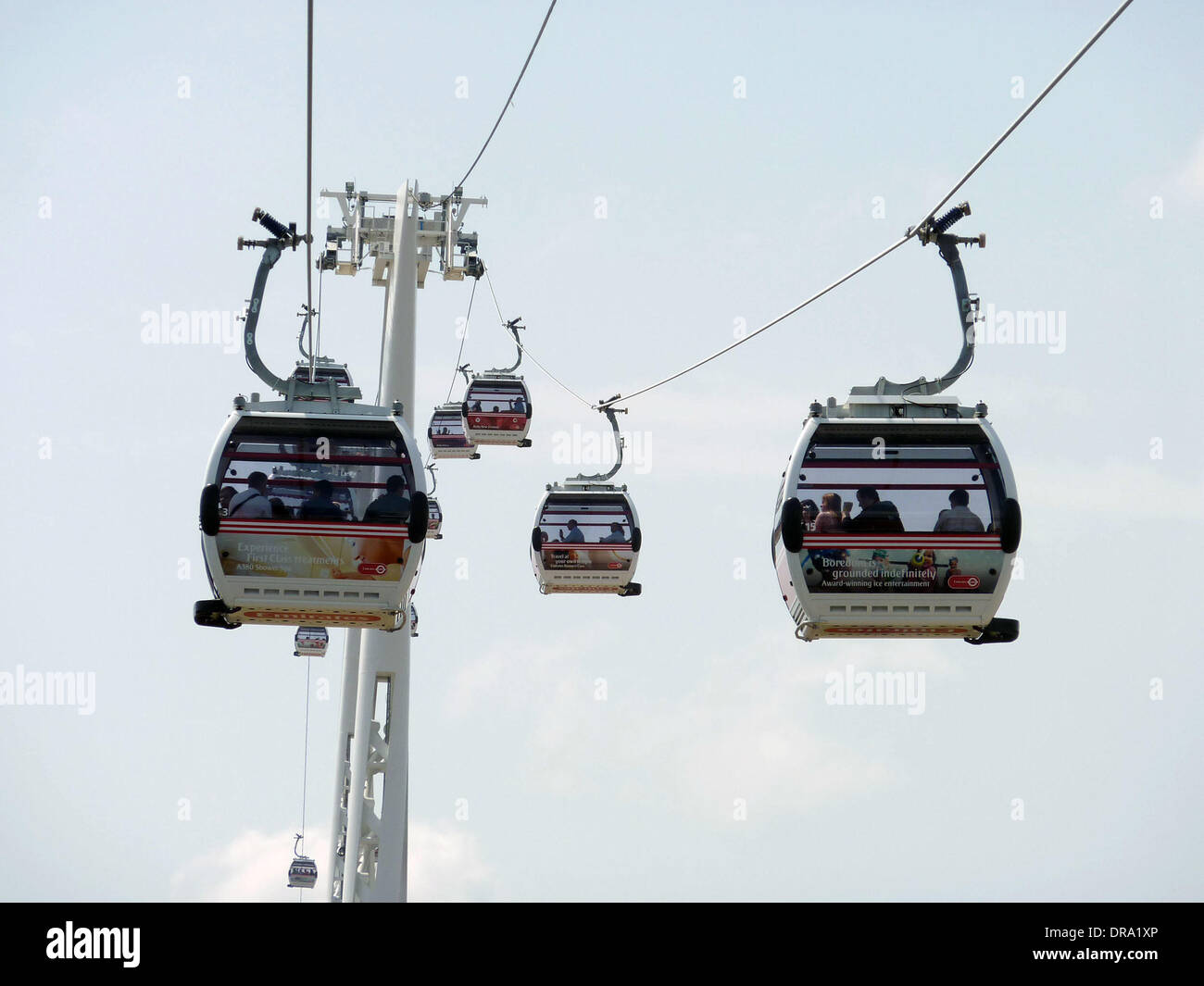 The opening day of the Emirates Air Line, a cable car crossing above ...