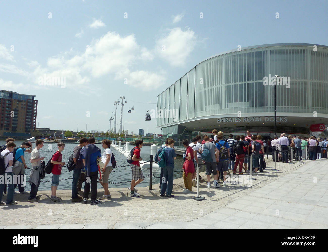 The opening day of the Emirates Air Line, a cable car crossing above ...