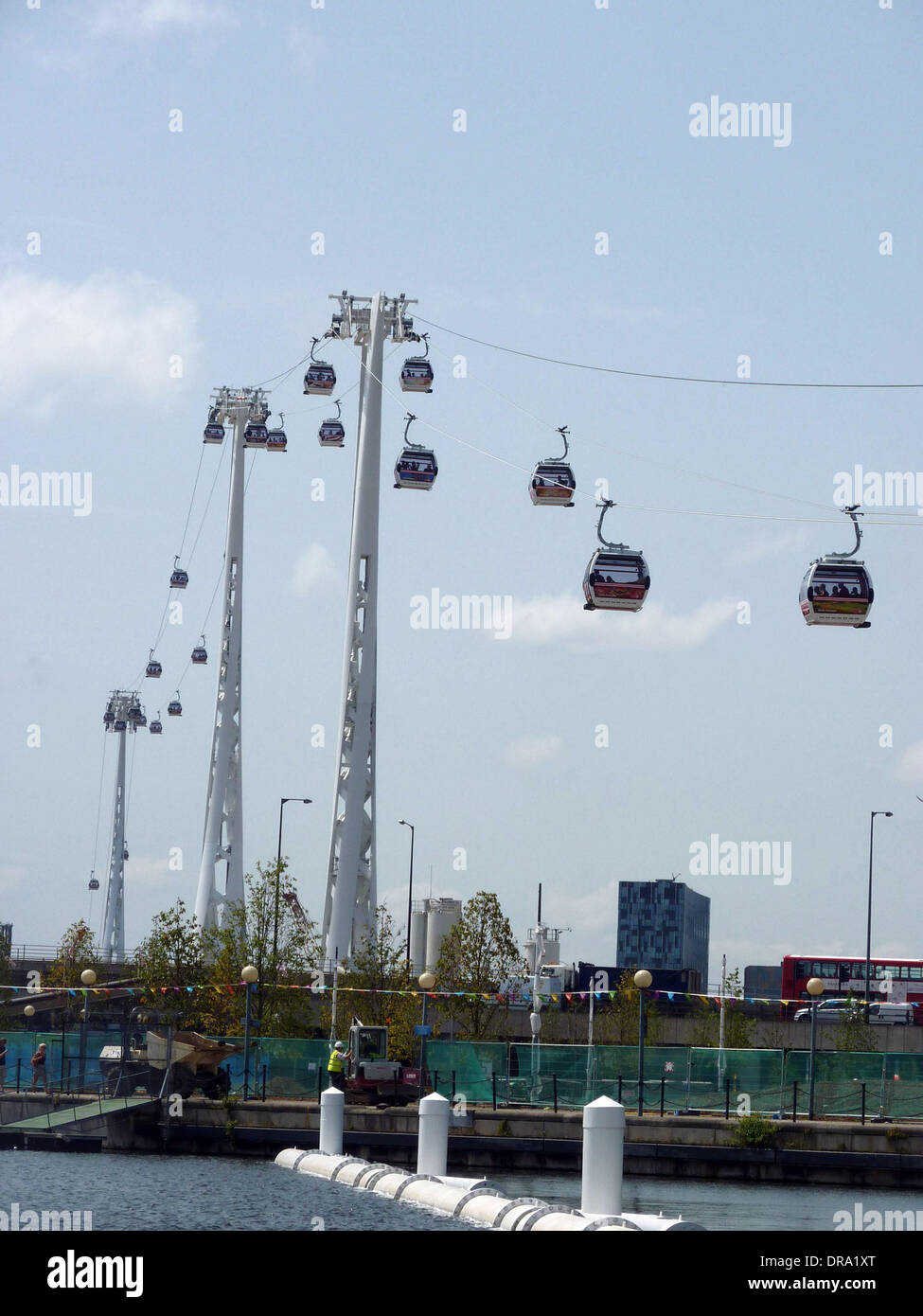 The opening day of the Emirates Air Line, a cable car crossing above ...