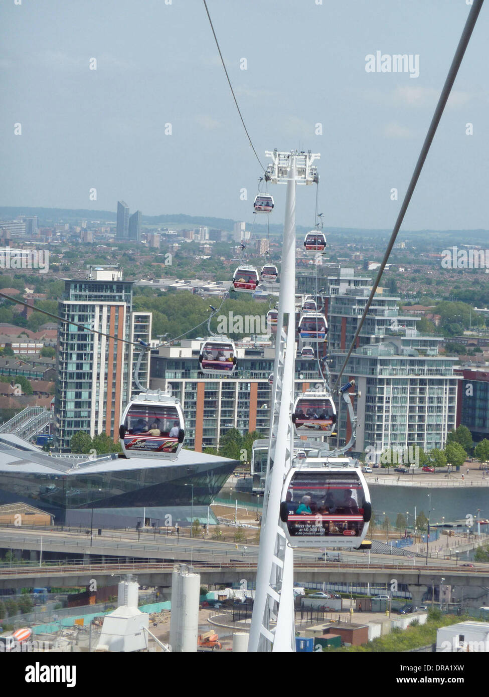 The opening day of the Emirates Air Line, a cable car crossing above ... image.