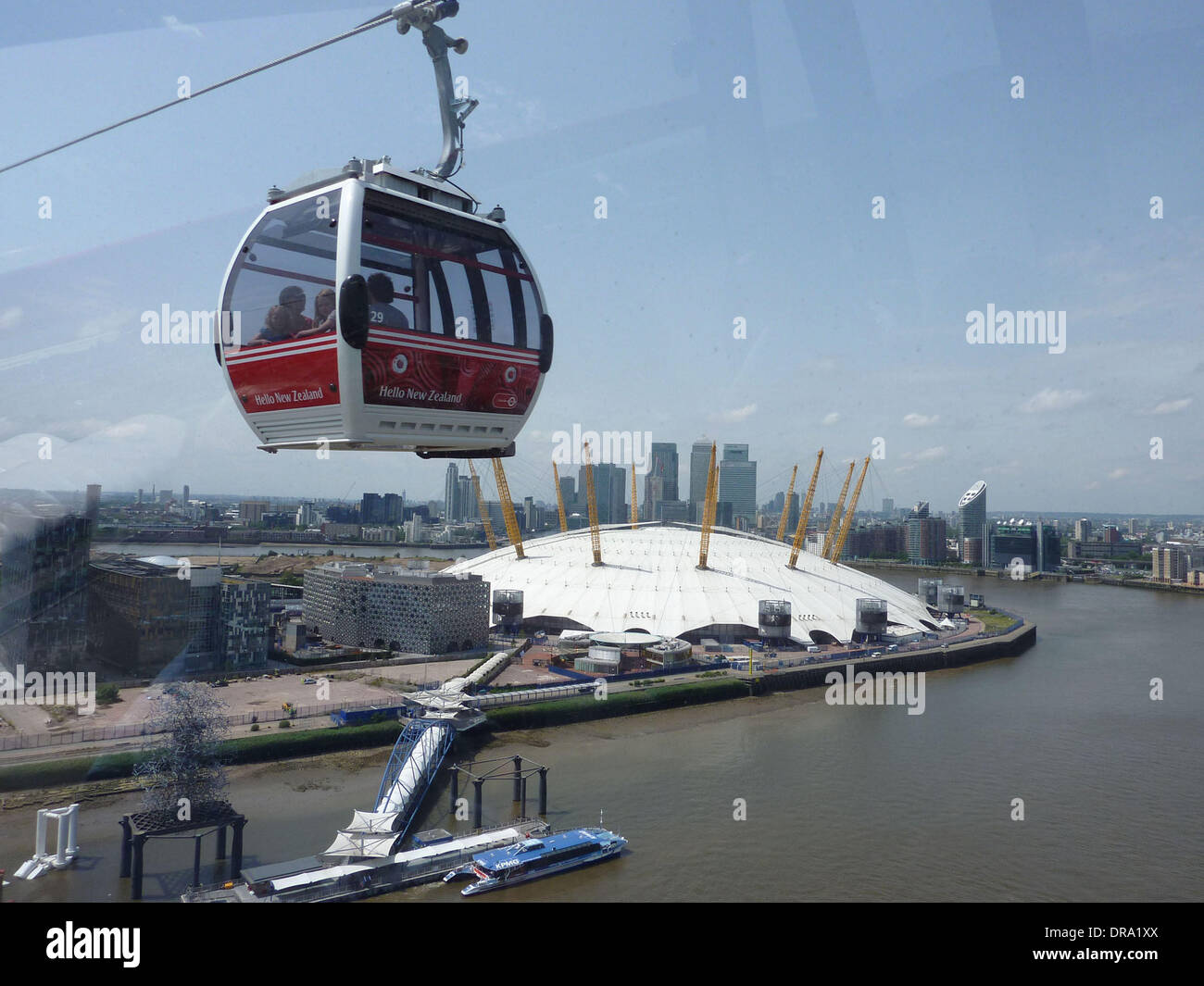 The opening day of the Emirates Air Line, a cable car crossing above ...