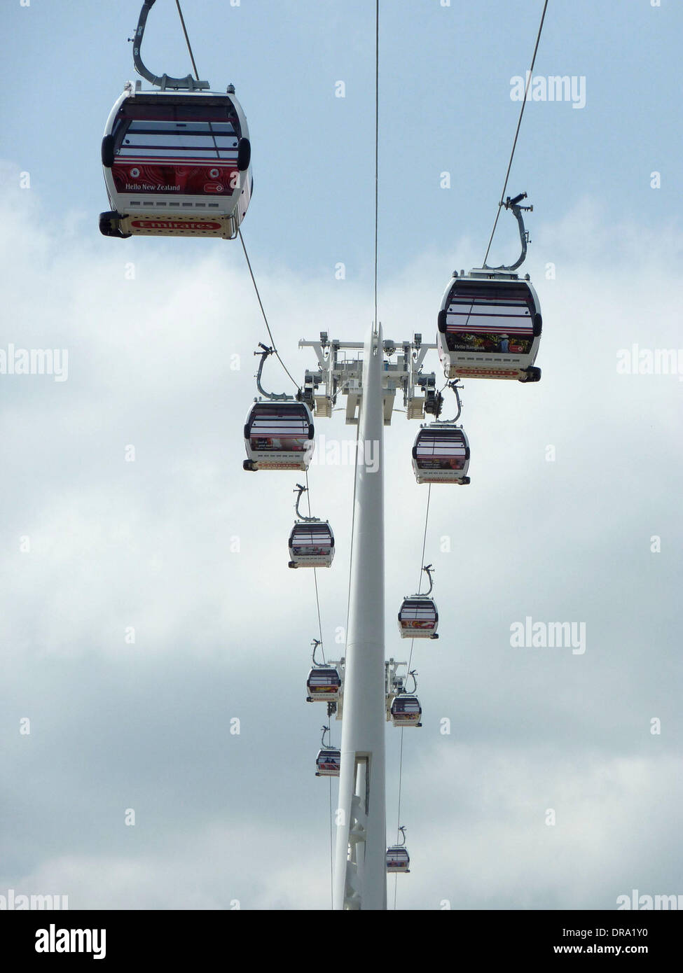 The opening day of the Emirates Air Line, a cable car crossing above ...