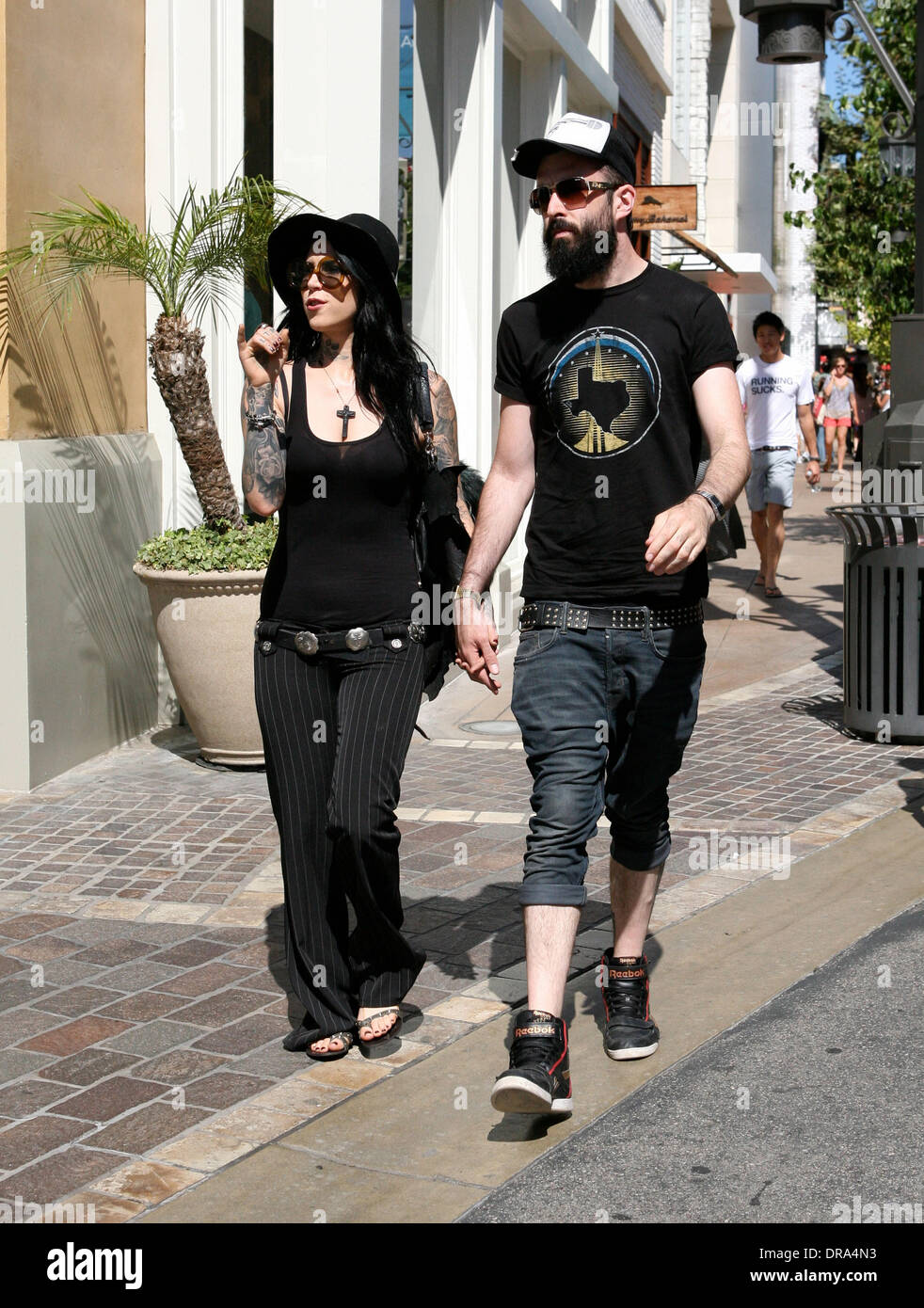 Kat Von D and her new boyfriend, English rapper, Scroobius Pip (real name  David Meads) out and about in West Hollywood West Hollywood, California -  30.06.12 Stock Photo - Alamy