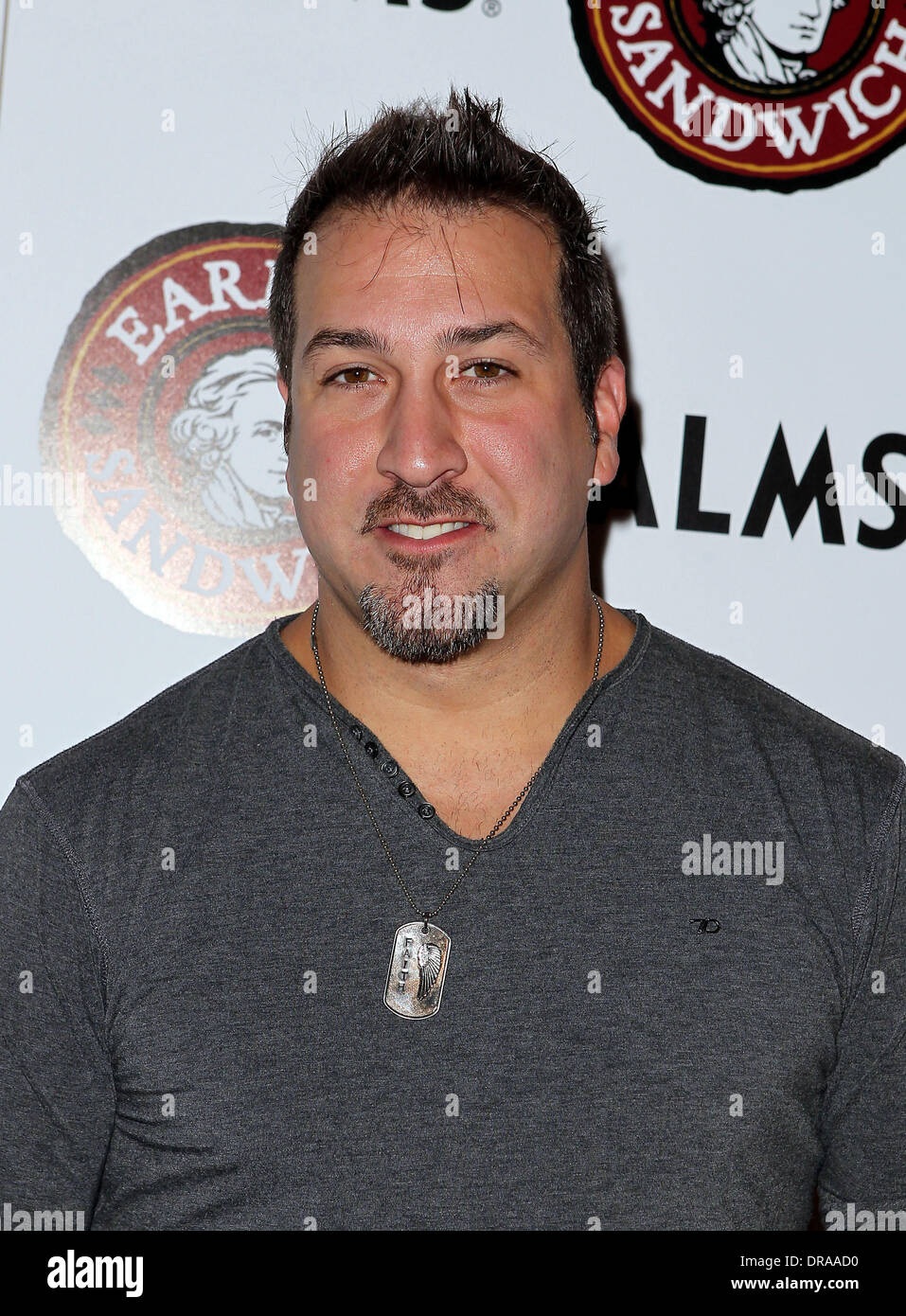 Joey Fatone at the grand opening of the Earl of Sandwich restaurant in