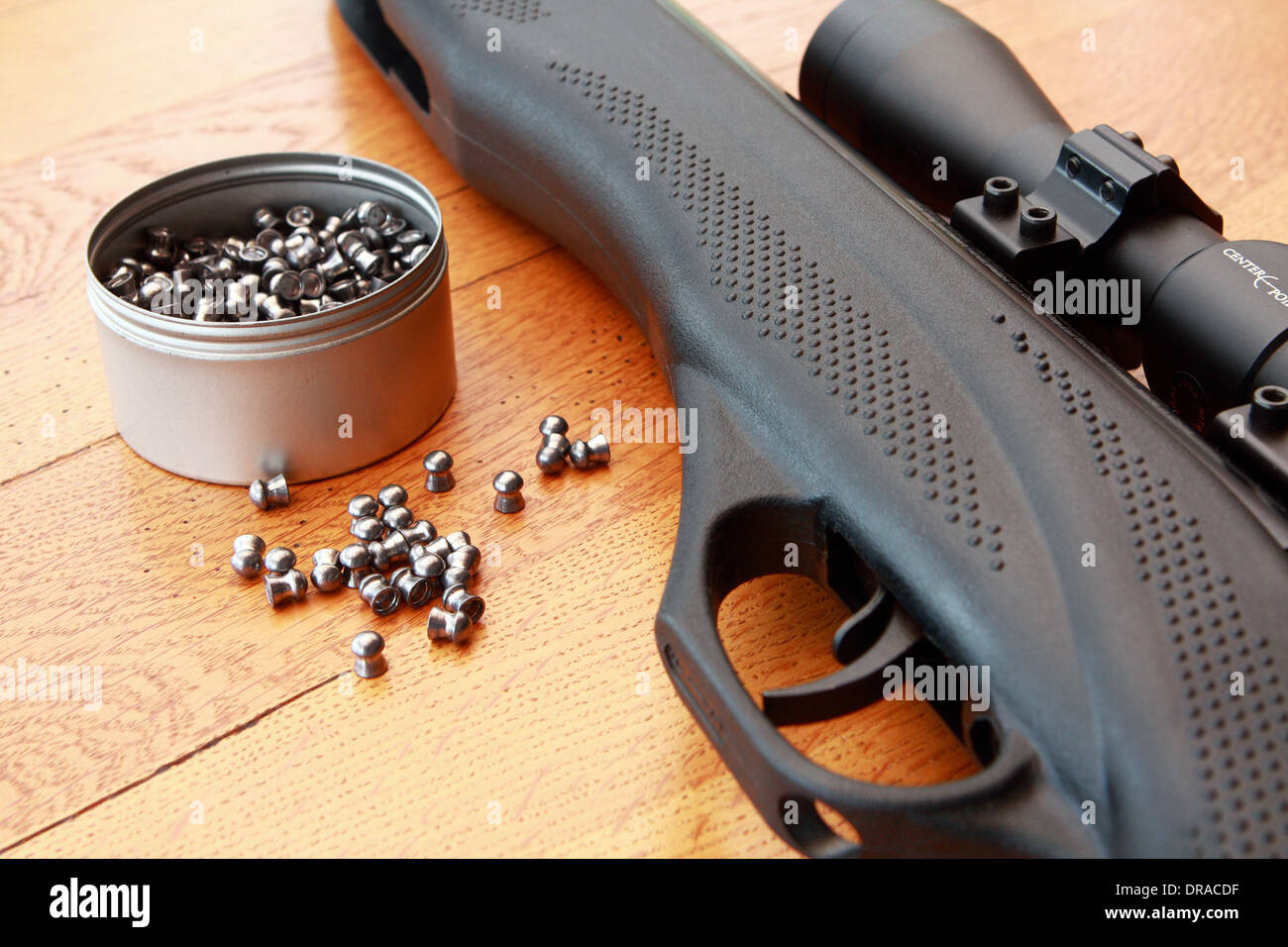 Lead balls and magazine for air rifles Stock Photo - Alamy