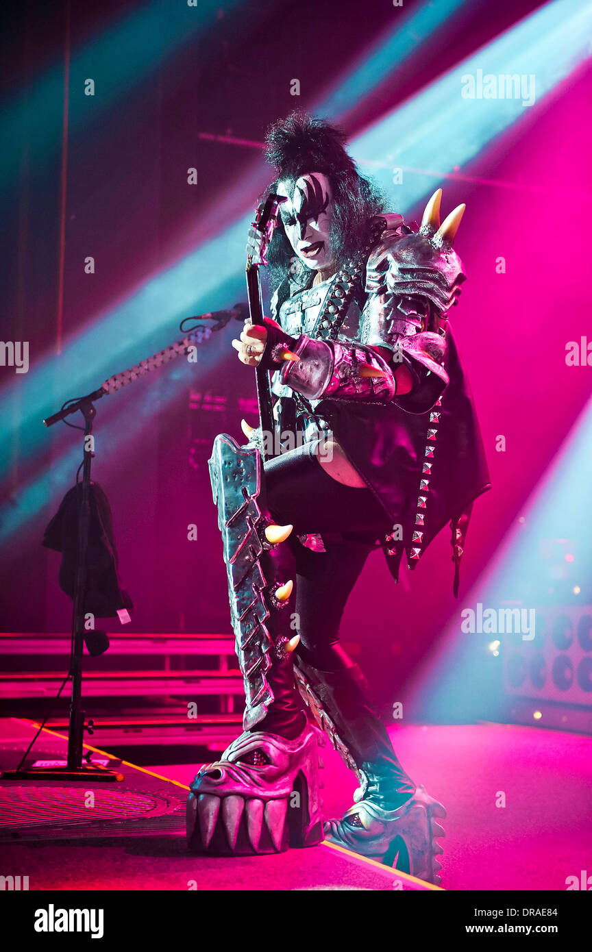 Gene Simmons of Kiss performing at the HMV Forum London, England - 04.07.12 Stock Photo