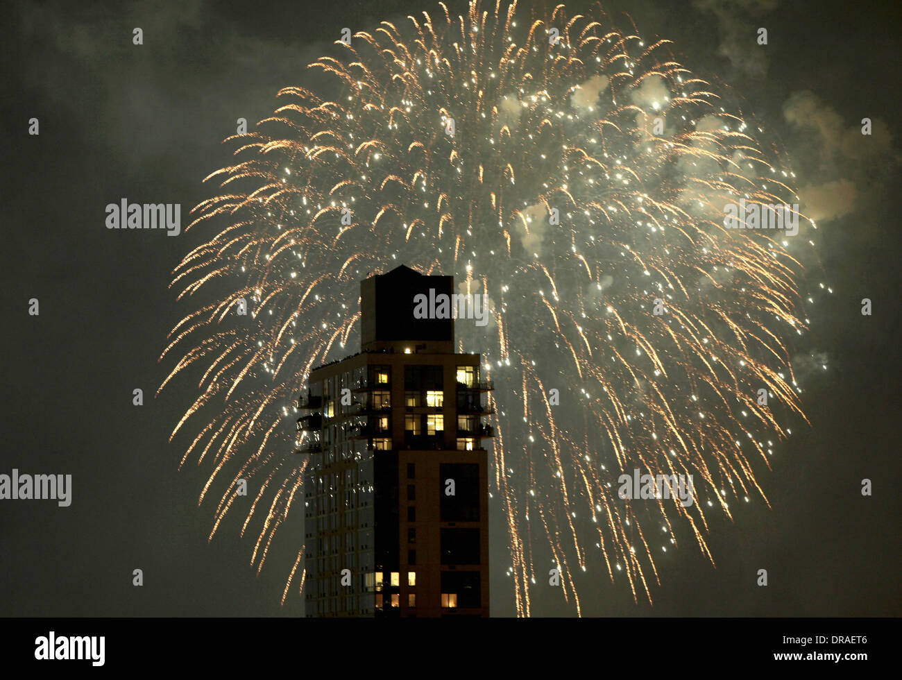 The Macy's Fourth of July Fireworks Display on the Hudson River for ...