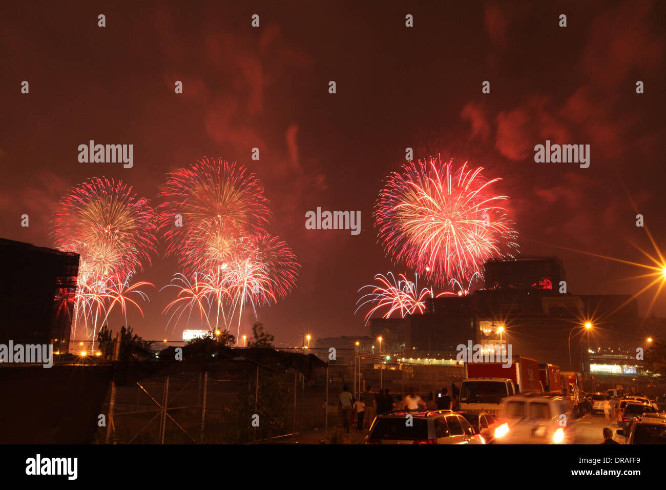 The Macy's Fourth of July Fireworks Display on the Hudson River for ...