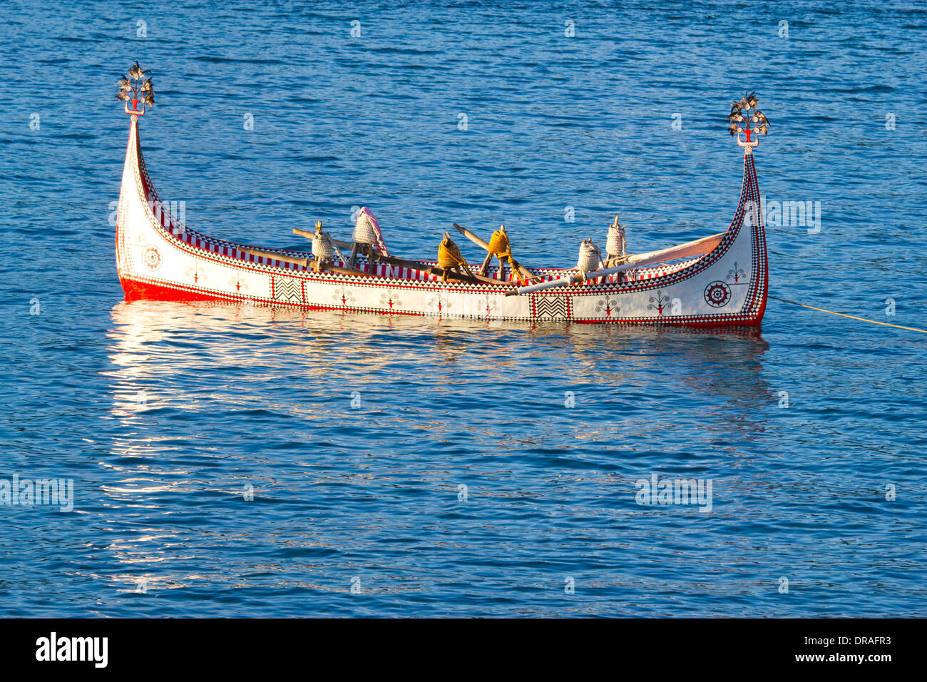 Traditional boat in Orchid Island in Taiwan Stock Photo