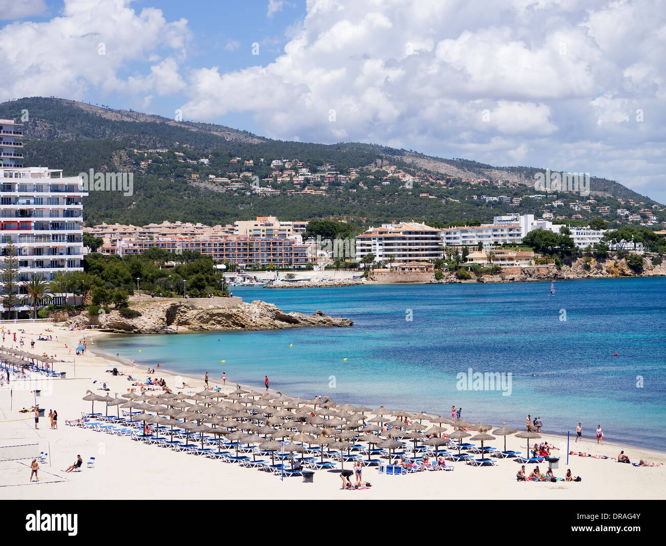 One of the main beaches in Palma Nova Mallorca Spain Stock Photo