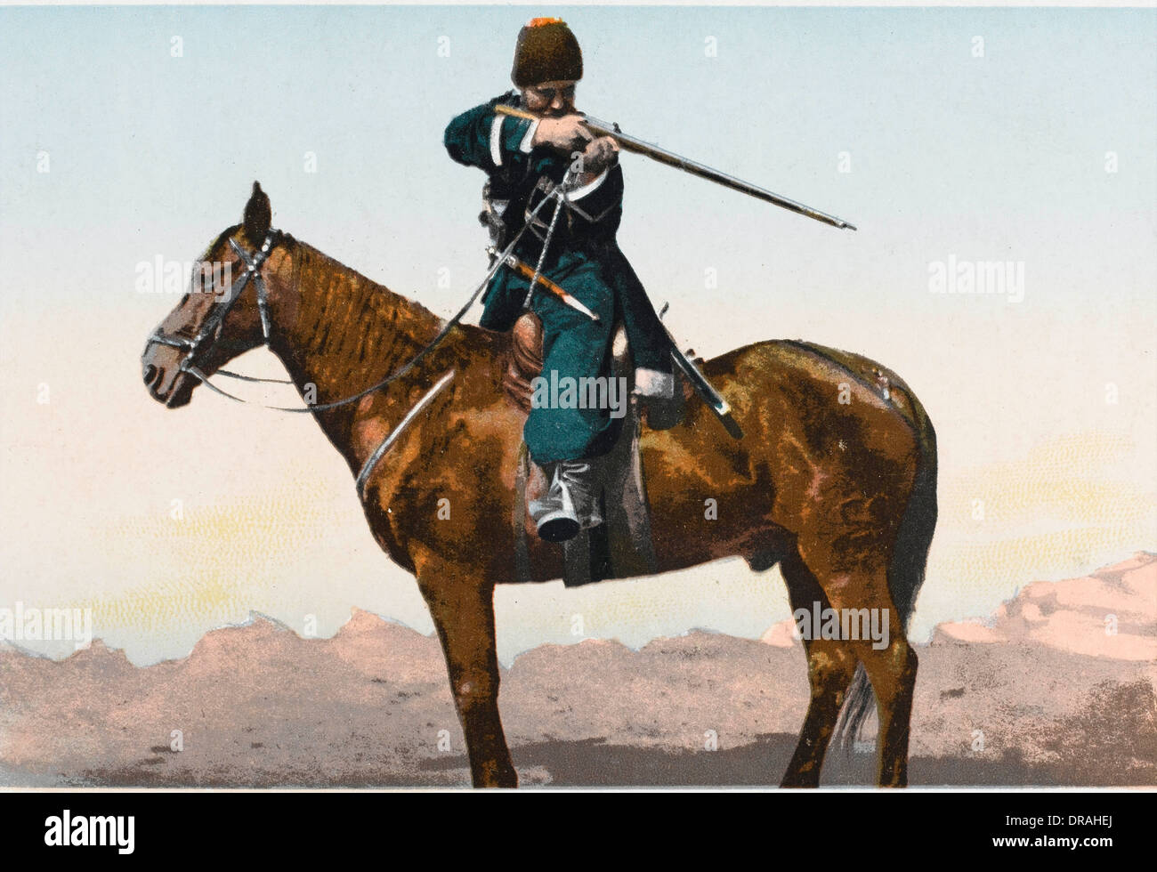 Cossack on a horse Stock Photo