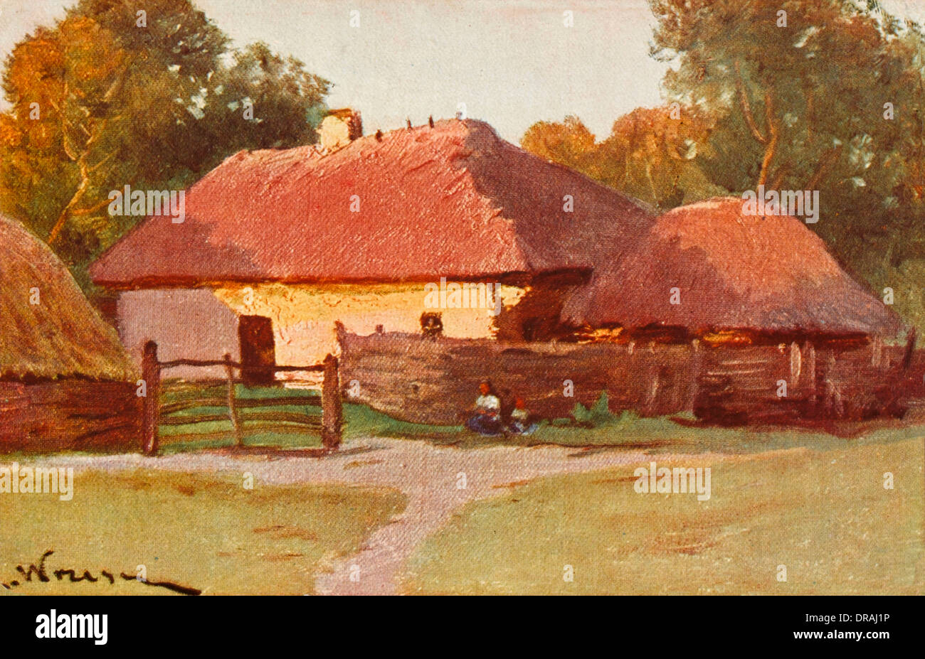 Ukrainian country cottage Stock Photo