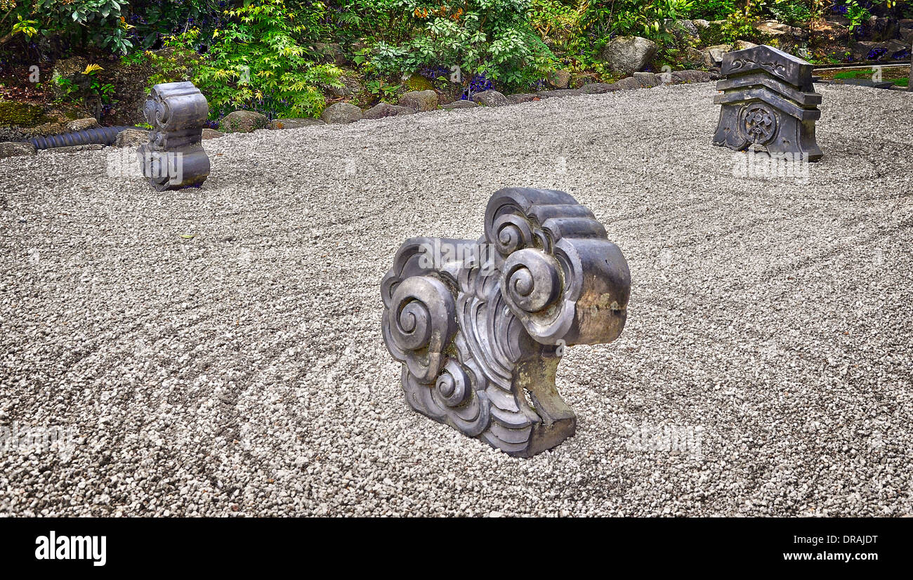 Japanese rock garden at Daisho-in temple - Miyajima, Japan Stock Photo