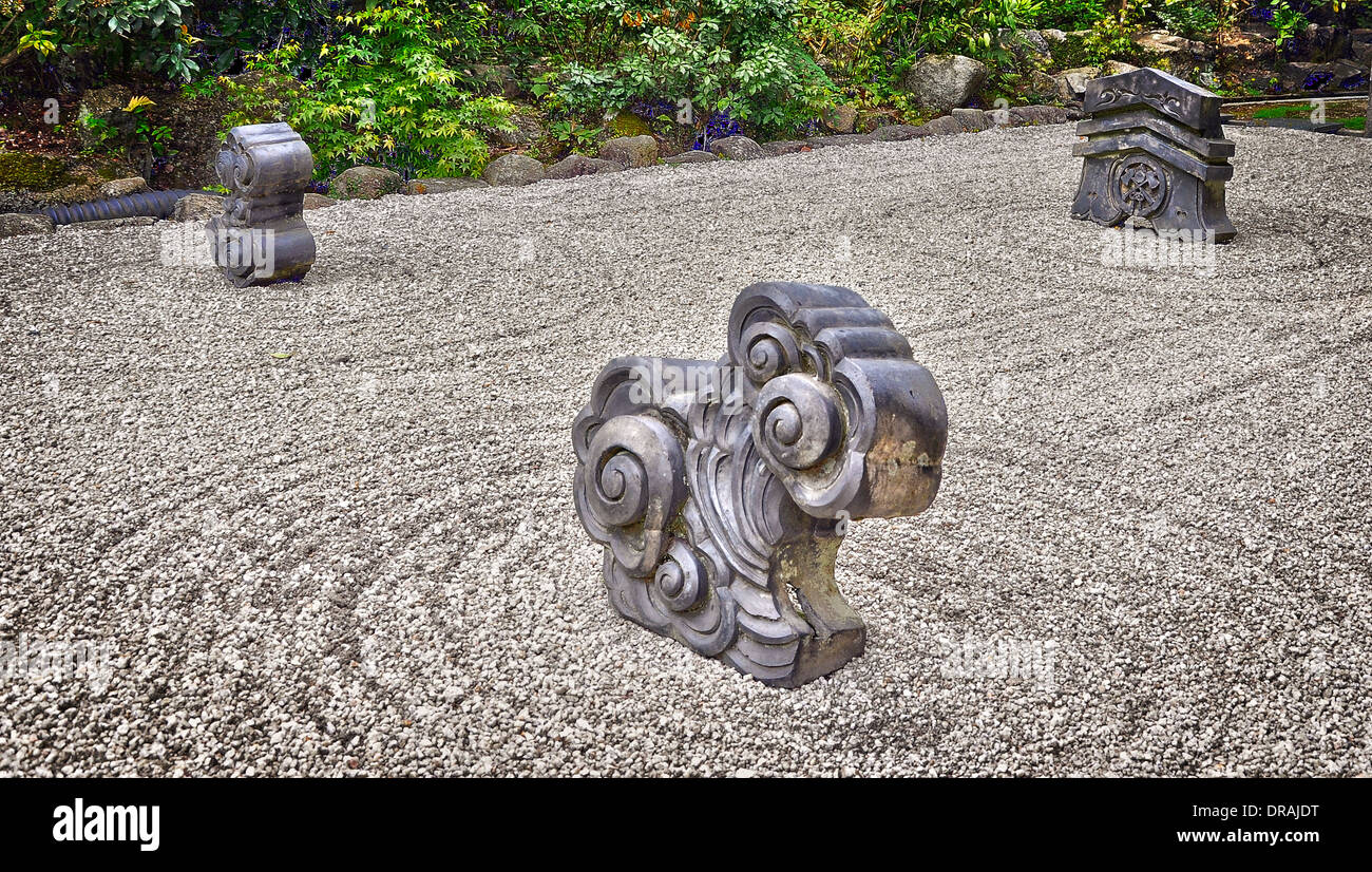 Japanese rock garden at Daisho-in temple - Miyajima, Japan Stock Photo