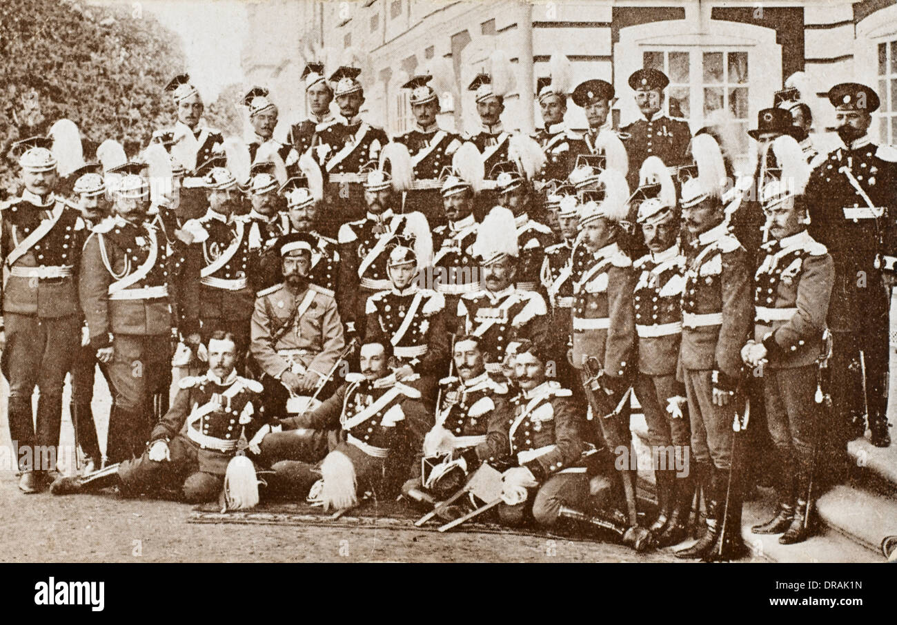 Tsar Nicholas II with an Uhlan regiment Stock Photo