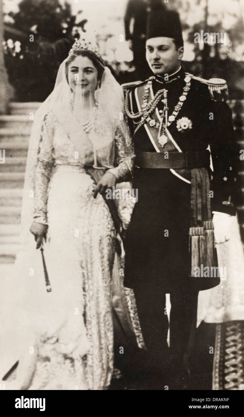 Marriage of Farouk I of Egypt & Farida Stock Photo