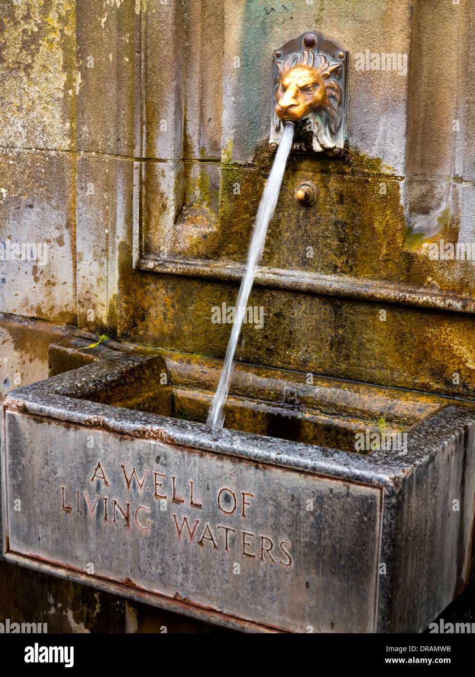 Spring water flowing out of St Ann's Well in the spa town of Buxton in