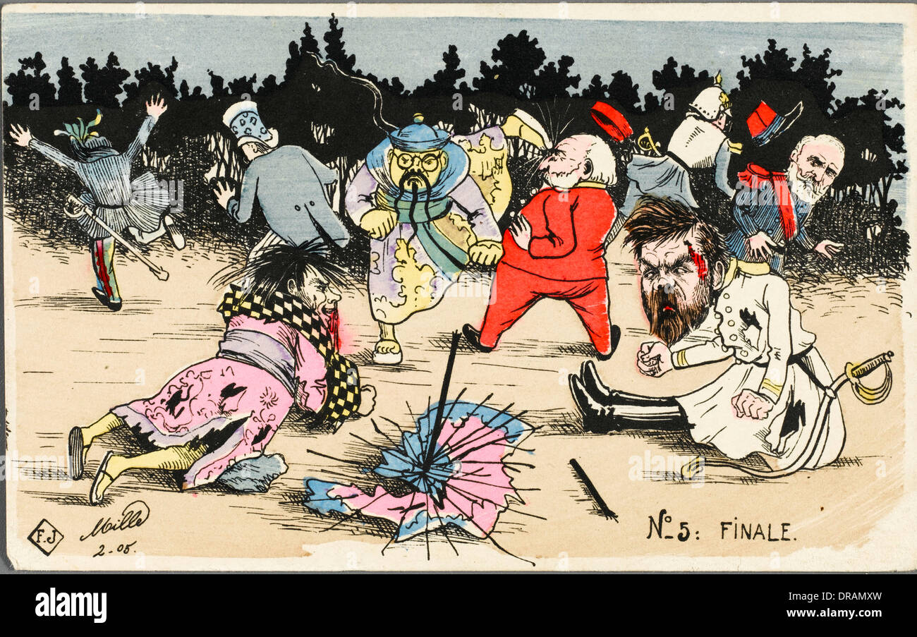 Cartoon impression of the Russo-Japanese War 5 of 5 Stock Photo