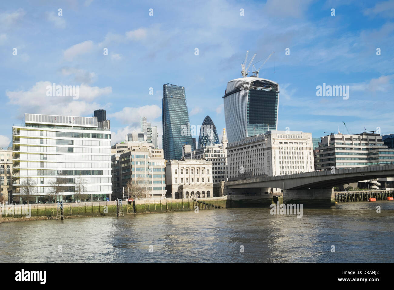 City of London and River Thames by London Bridge London England UK Stock Photo