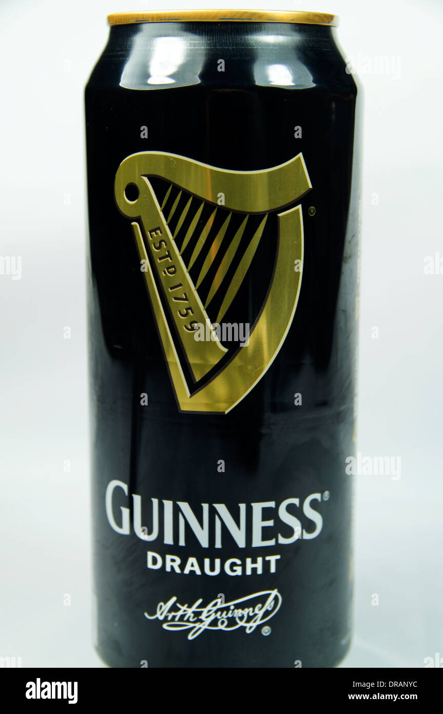 Can of Guinness Irish Stout. Stock Photo