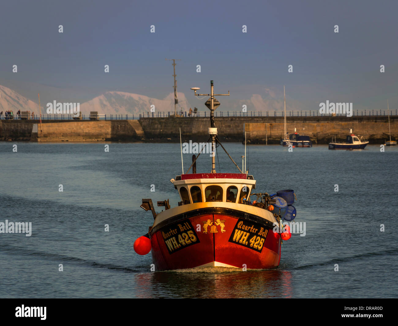 Fishing boat West bay harbour Bridport Dorset UK Stock Photo - Alamy