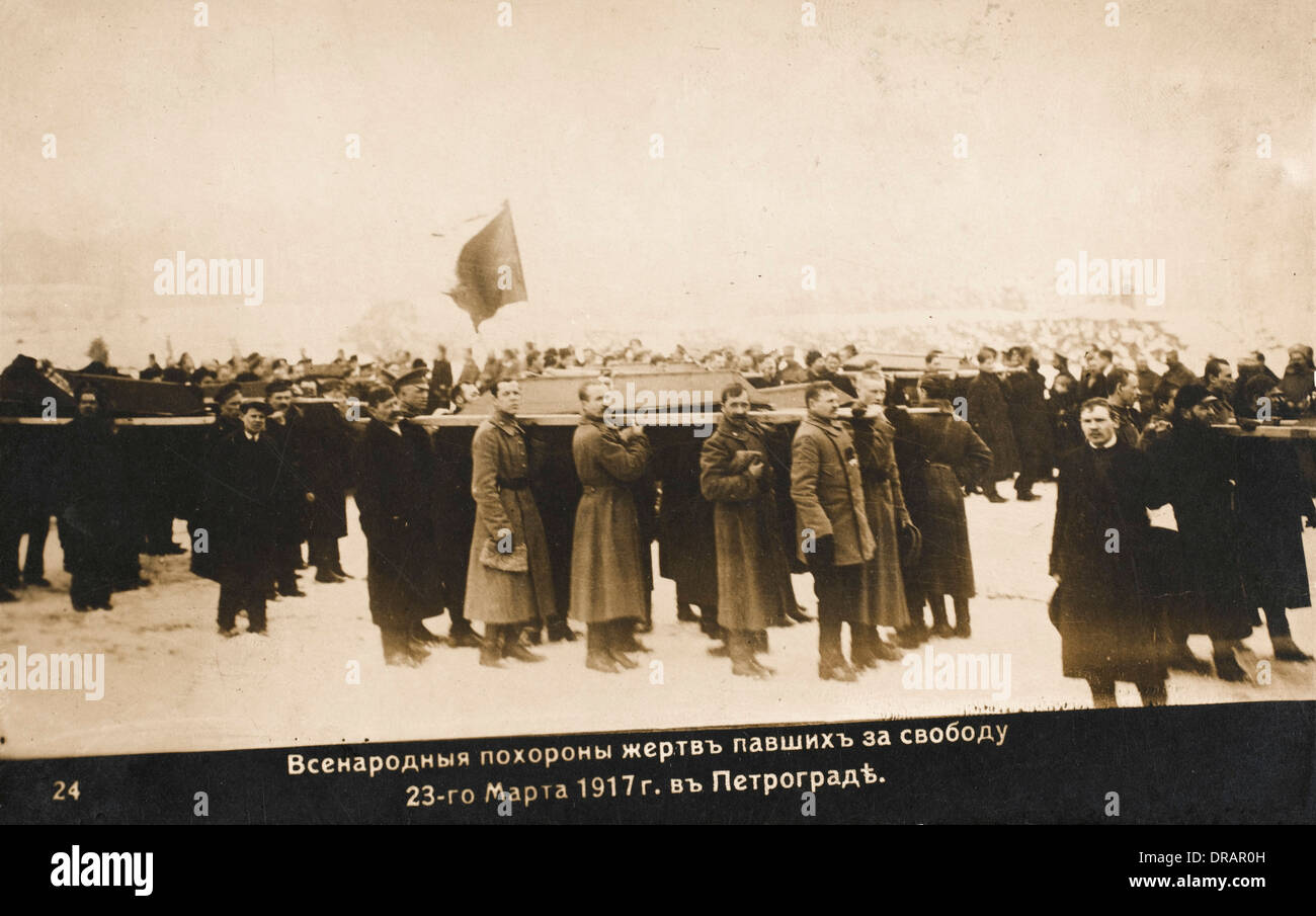 Funeral of Russian victims during World War One Stock Photo
