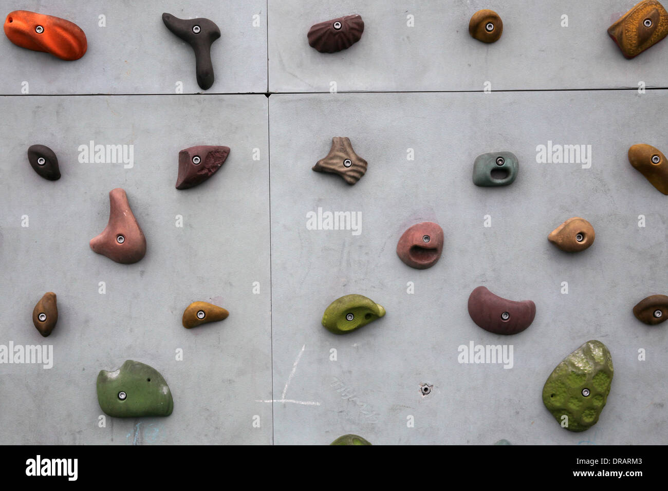 Rock climbing wall Stock Photo