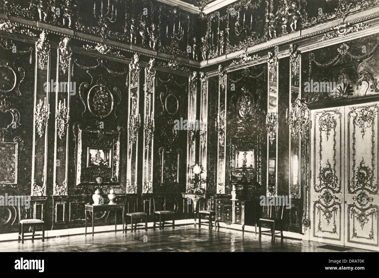 Amber Room, Catherine Palace, Tsarkoe Selo, Russia Stock Photo