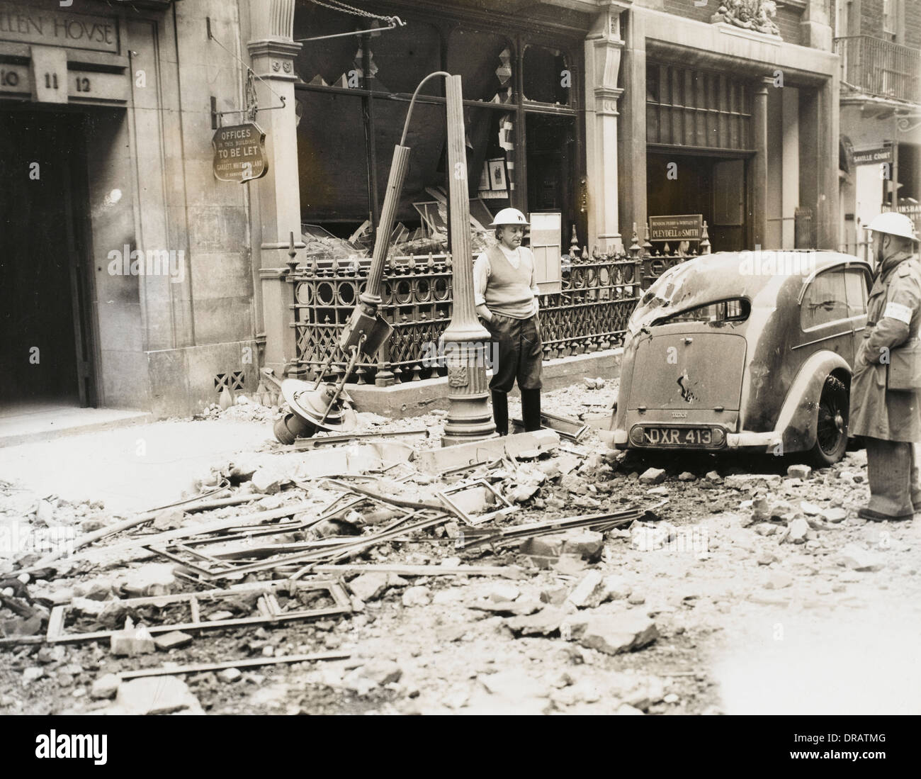 Air Raid damage off Piccadilly during the Blitz Stock Photo