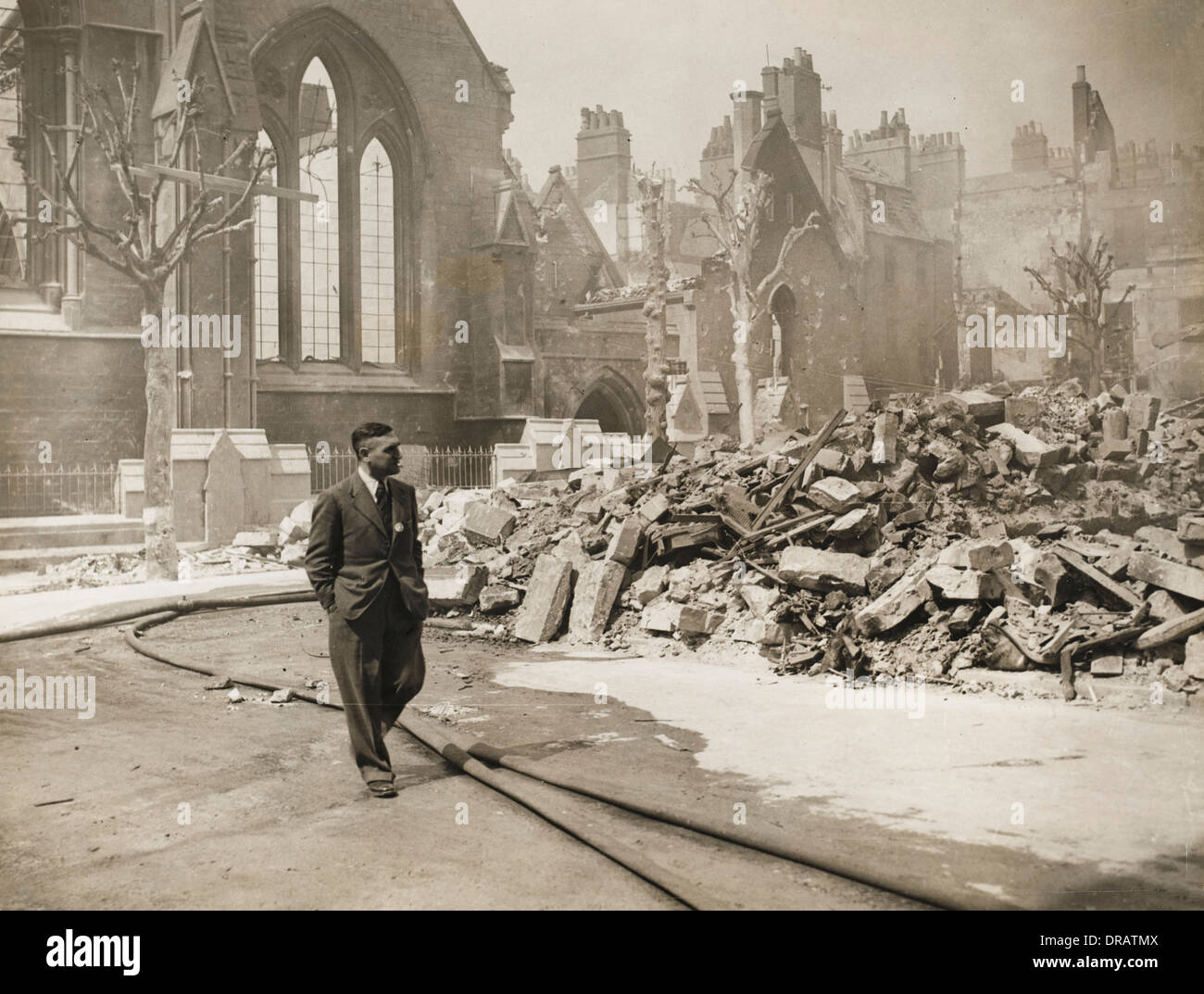 Bombed Bath - St. Andrews Church Damaged Stock Photo