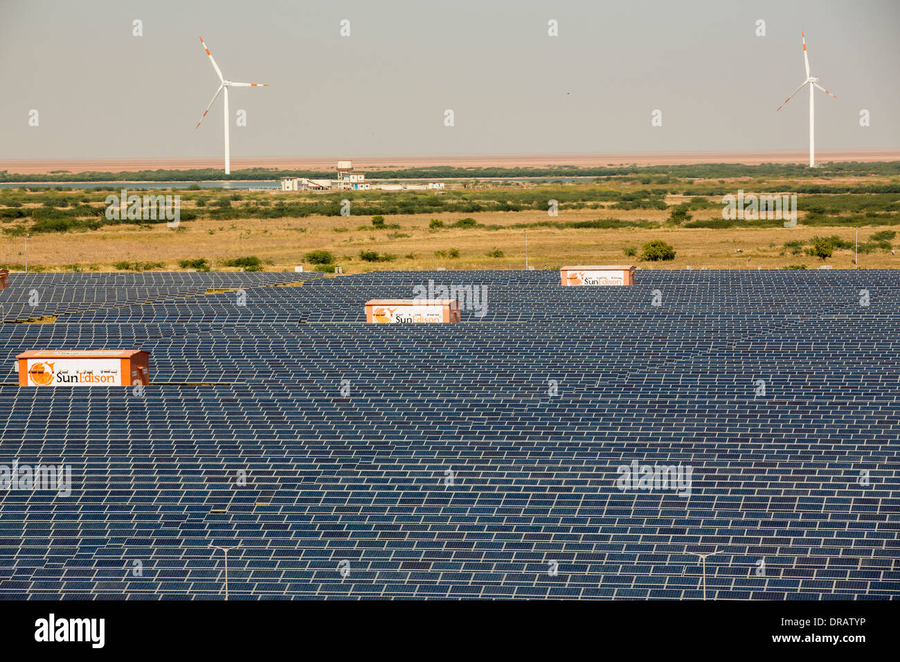 Asia's largest solar popwer station, the Gujarat Solar Park, in Gujarat