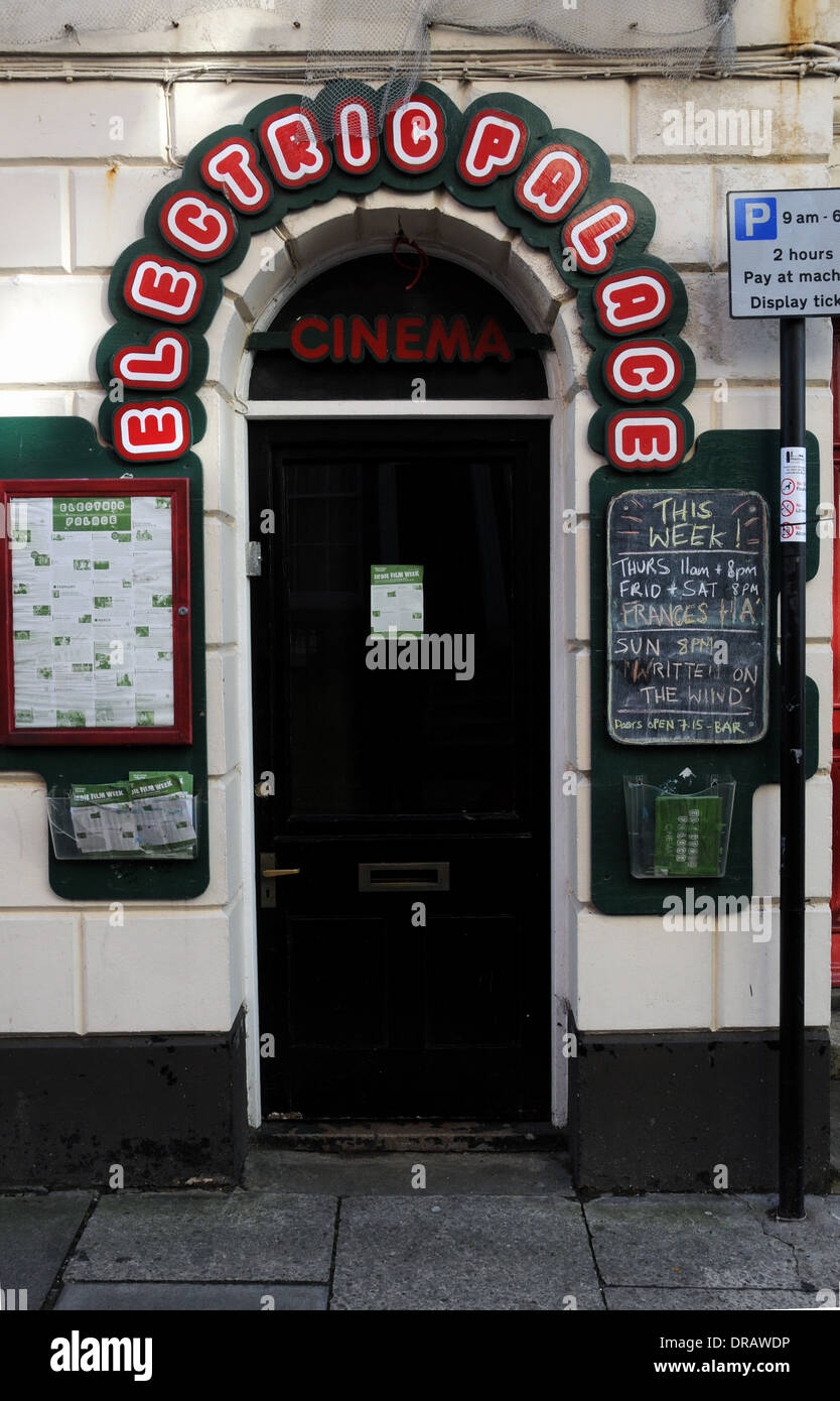 The entrance to the Electric Palace Independent Cinema situated in the Old Town district of Hastings. Stock Photo