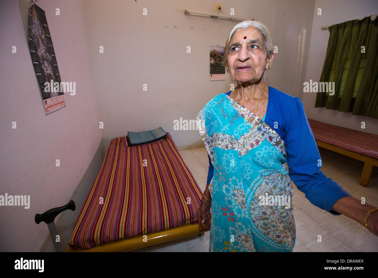 An old folks home in the Muni Seva Ashram, Goraj, India. Stock Photo