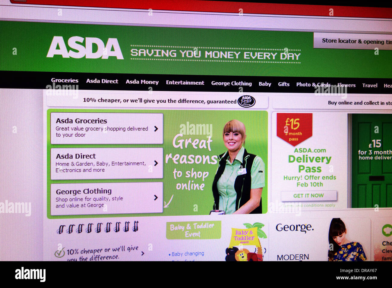 asda online shopping web site Stock Photo