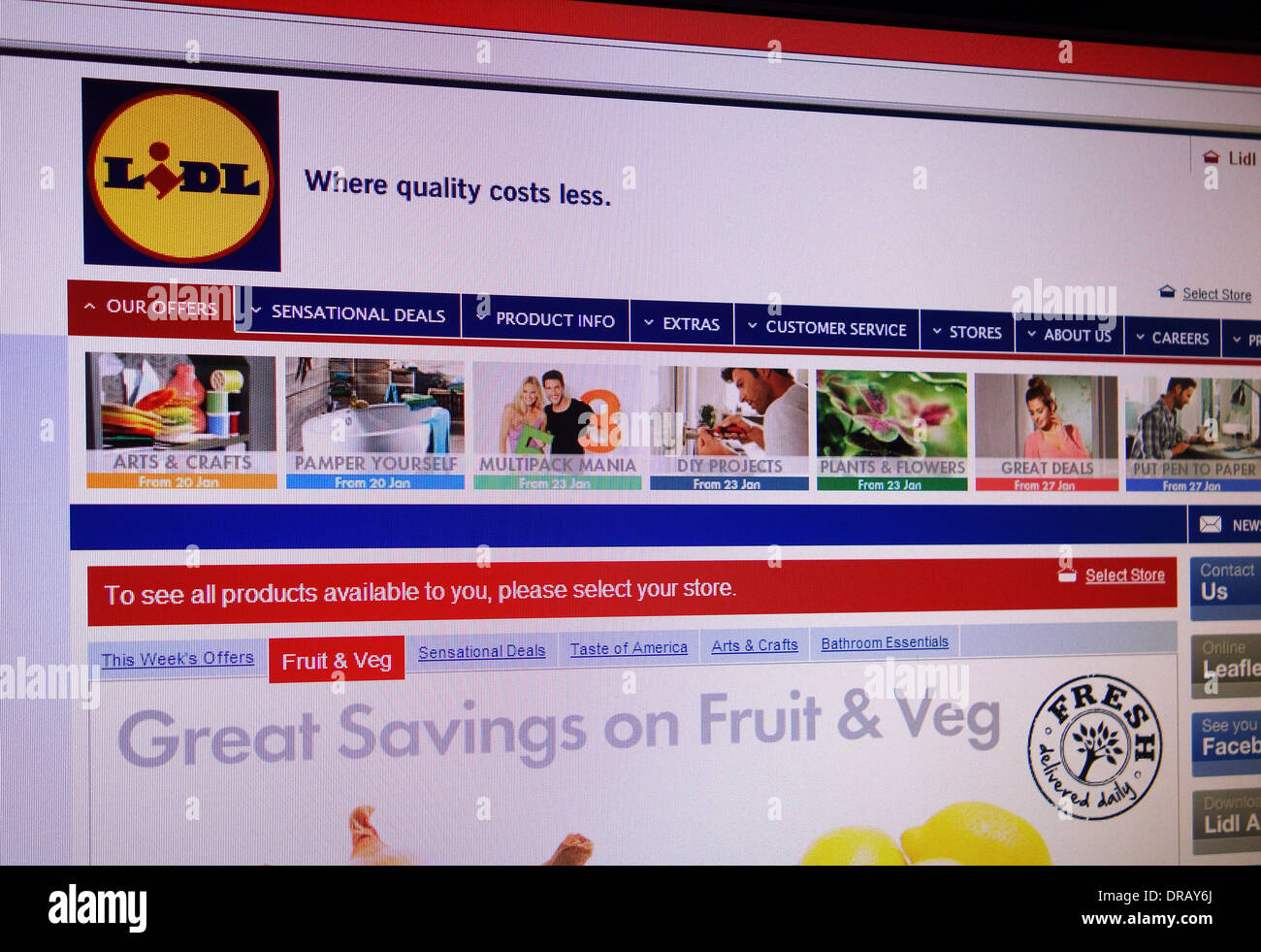 lidl online shopping web site Stock Photo