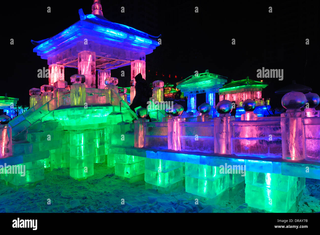 The 30th Harbin International Ice and Snow Sculpture Festival in 2014. China Stock Photo