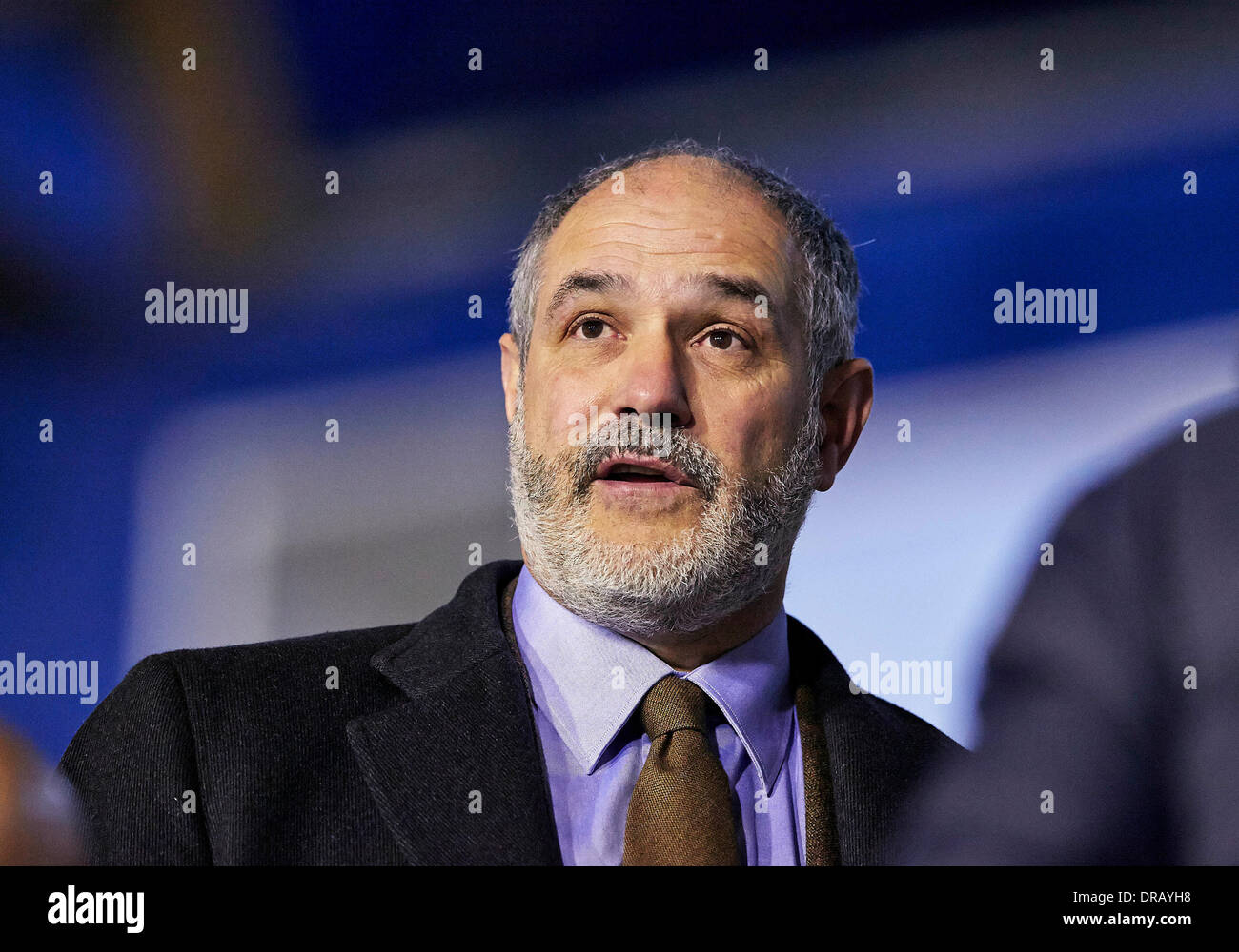 Valencia, Spain. 22nd Jan, 2014.  Manager and agent Andoni Zubizarreta (L) looks on prior to the Copa del Rey game between Levante and Barcelona at the Ciutat de Valencia, Valencia Credit:  Action Plus Sports Images/Alamy Live News Stock Photo